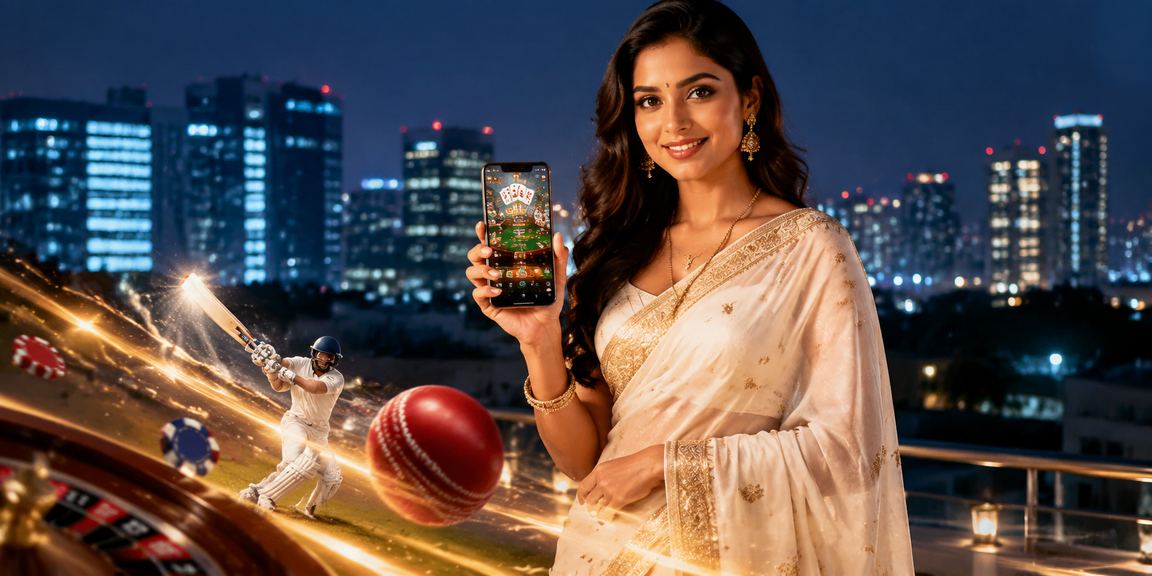 Indian cricket betting app showcase with traditional attire