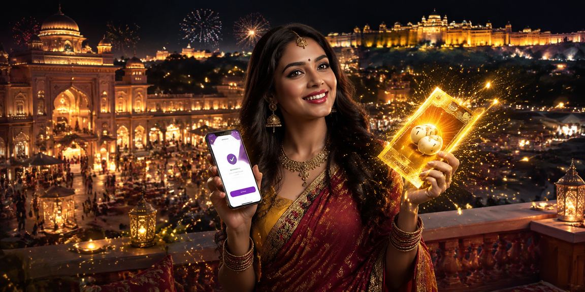 Night market scene related to Indian lottery and betting